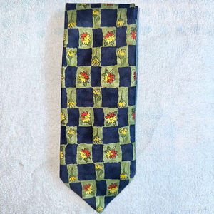 NOS Vintage Van Driver Greenwich Connecticut Floral 100% Silk Men’s Neck Tie
